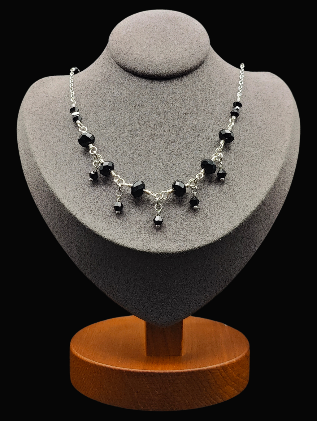 Black Crystal Medusa Necklace