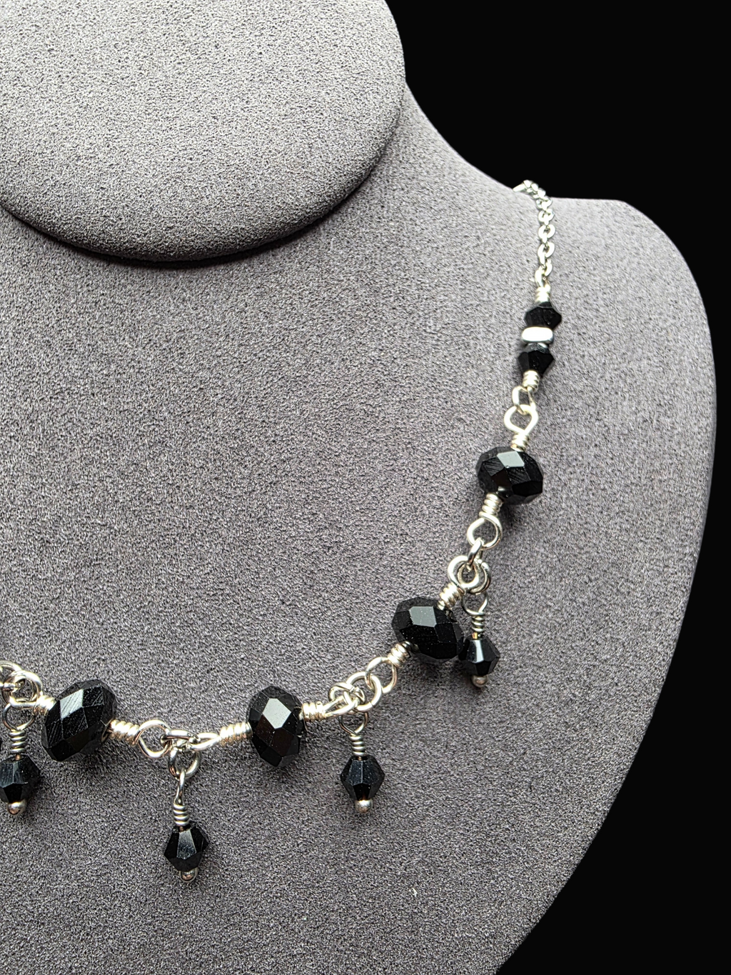 Black Crystal Medusa Necklace
