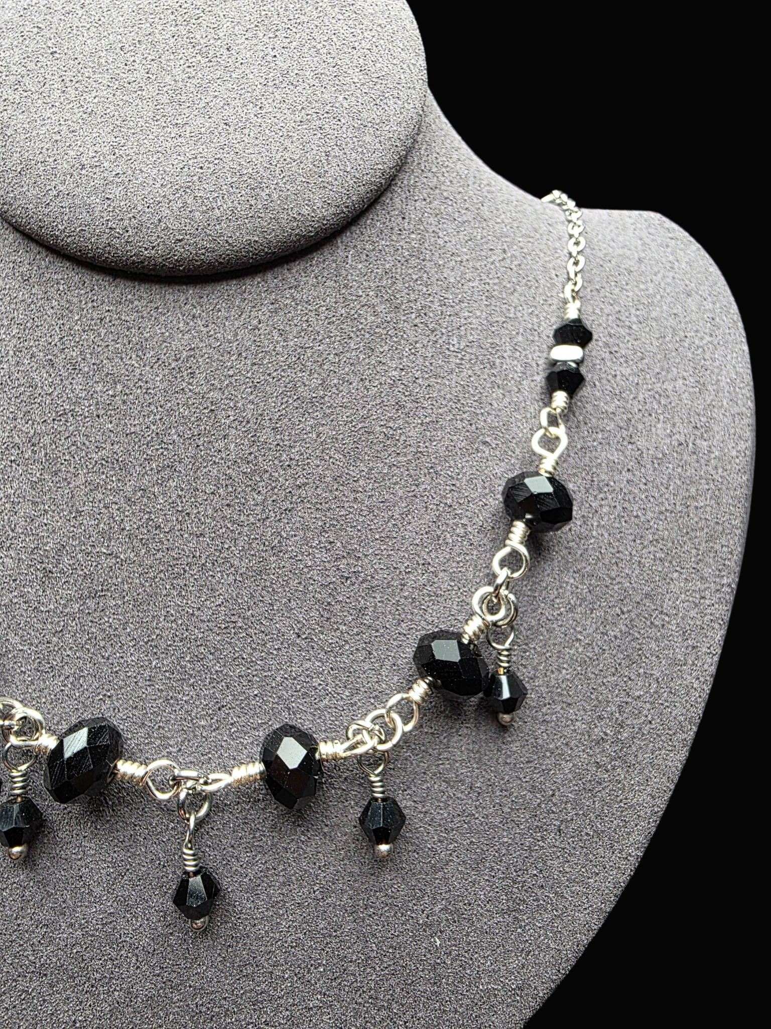 Black Crystal Medusa Necklace