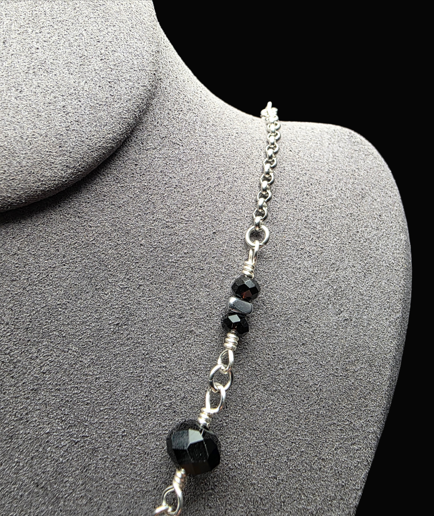 Black Crystal Medusa Necklace